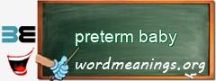 WordMeaning blackboard for preterm baby